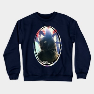 Blue Grey Cat Photo Crewneck Sweatshirt